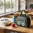 thumbnail image 6 of Lunch Bag for Women,Cute Car Printed Insulated Lunch Tote with Zipper & Handle | PU Leather Waterproof Lunch Box for Office Outdoor Picnic Camping and Study,Black, 6 of 7