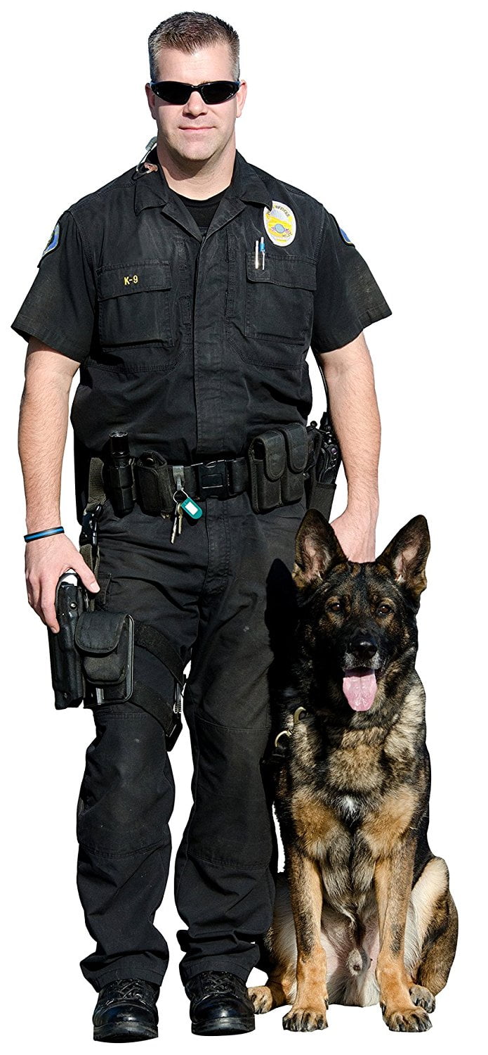 Aahs Engraving K9 Unit Officer with Dog Life Size Carboard Stand Up 6 feet Aahs Engraving K9 Unit Officer with Dog Life Size Carboard Stand Up 6 feet