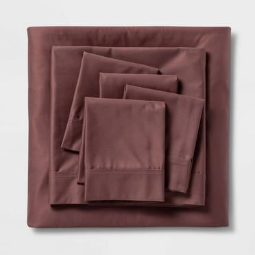 Full 6pc 800 Thread Count Solid Sheet Set Mauve - Threshold Signature