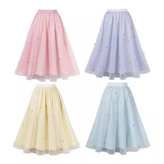 Summer Saving! Ashirexll Summer Skirts for Women, High Waisted Skirts for Women, Women's Fashion High Waist A-line Solid Color Mid-Length Summer Plus Size and Casual Midi Skirt