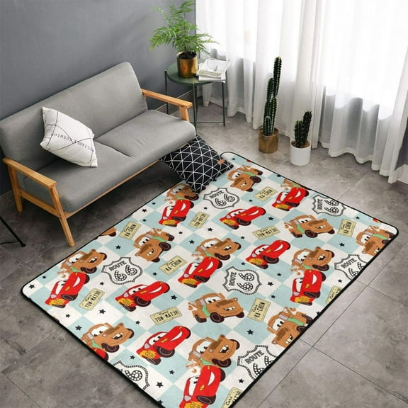 Area Rugs Soft Non-Slip Floor Mats Lightning McQueen Carpets Doormat for Living Room Bedroom Decor 60"x39"