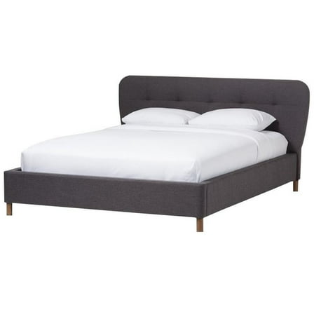 Bowery Hill Modern King Platform Bed in Dark Gray