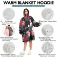 thumbnail image 5 of Wearable Oversized Blanket,Pioneer Flower Floral Print Pattern Wearable Blanket Hoodie for Adults,Cozy Hooded Blankets with Super Pockets,Super Warm Fuzzy Pullover for Women & Men, 5 of 6