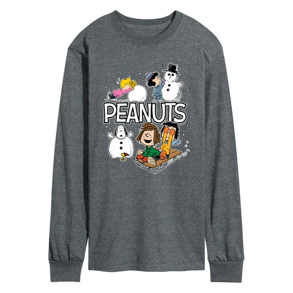 Peanuts - Peanuts Winter Stickers - Men's Long Sleeve Graphic T-Shirt