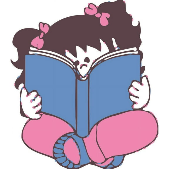 Girl Reading a Book Design School Wall Decals for Classroom Decoration and Design Decals on Walls - Creative Teacher Artwork Stickers Sticker Back to School Ideas Teachers Schools Size (20x12 inch)