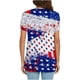 thumbnail image 4 of Fiudx Ofertas Flash Artículos En Oferta Día de La Independencia Moda Mujer Verano V-Cuello Manga Corta Impresión Casual Blusas Tops, 4 of 5