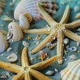 thumbnail image 5 of Chilfamy  Starfish and Seashells Shower Curtain Nautical Bathroom Coastal Shower Curtain Vintage Retro Sea Ocean Beach Bathroom Decor Shower Curtain with Hooks Waterproof Fabric White, 5 of 7