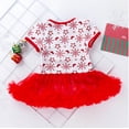 thumbnail image 4 of Toddler Girl Outfits Size 6-12Month Infant Toddler Christmas Printed Short Sleeve Romper Skirt with Headband 2Pc Children Suit Girls Clothing Set Green, 4 of 4