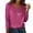 Hot Pink, variant on Women's Sequin Blouse Solid Long Sleeve V Neck Party Pullover Top Red 2XL