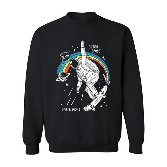 Astronaut Skater In Space Sweatshirt Men -Image by Shutterstock, Male Large
