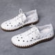 thumbnail image 2 of ¡Novedad de 2021! Zapatos planos de diseñador para mujer, zapatillas Oxford transpirables para coser, mocasines informales con cordones y aberturas, mocasines, zapatos 43 Gao Jinjia LED, 2 of 2