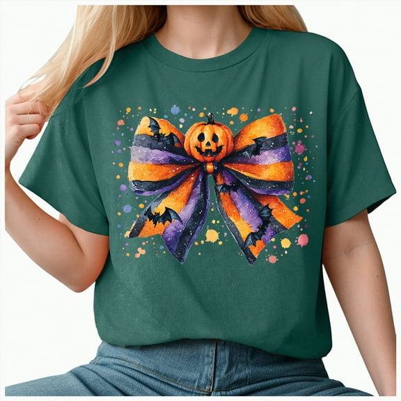 Godom Halloween T-Shirt Women Graphic Tees Shirt Short Sleeve Casual Funny Halloween Party Shirts