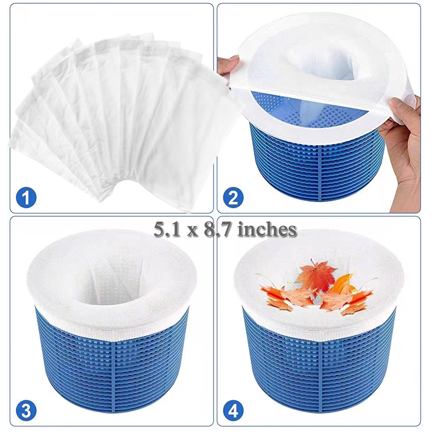 Pool Skimmer Socks,Ultra Fine Mesh Pool Filter Socks for Pool Filters