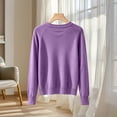 thumbnail image 5 of cocolona Texture Knitted Sweater for Women Crew Neck Long Sleeve Casual Sweater Solid Color Trendy Fall Winter Sweater, 5 of 6