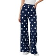 thumbnail image 5 of Dweltoz Polka Dot Jeans for Women Wide Leg High Waisted Pants 2026 Fall Vintage Trendy Jeans Casual Baggy Stretchy Denim Pants with Pockets,Dark Blue XL, 5 of 5
