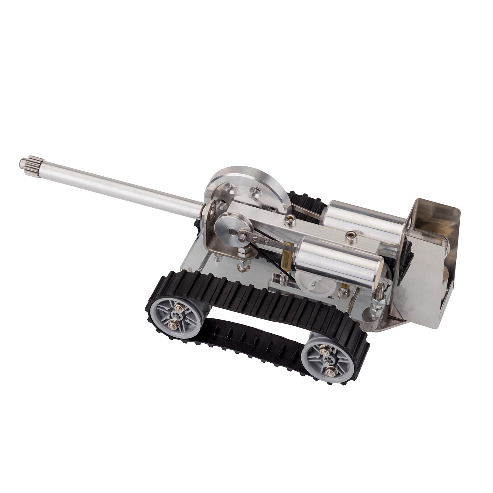 Stirling Engine Model Kit That Works, Zinc Alloy & Acrylic Hot Air Stirling Engine Crawler Tank with Alcohol Lamp, Science Experiment & Physics Educational Kit for Adults