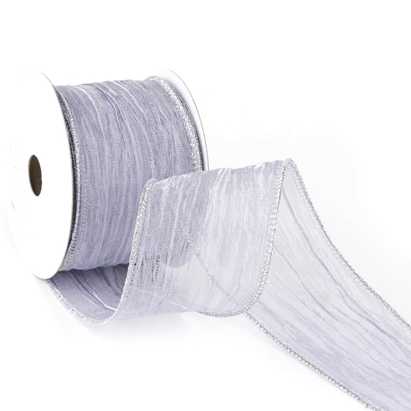 Cinta transparente con alambre MAYREEL Dusty Purple, 6,4 cm, 9,1 m