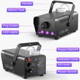 thumbnail image 6 of 500W Fog Machine with RGB LED Lights, Remote Control, 3000CFM, 15 Lighting Effects for Wedding, DJ, Party, Concert, Halloween, 6 of 8