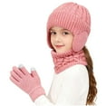 thumbnail image 7 of Kids' 3-Piece Winter Set Boys Girls Fleece-Lined Beanie Scarf & Gloves,Earflap Hat Neck Warmer Gift Set for Cold Days & Outdoor Activities 2-18Y, 7 of 7