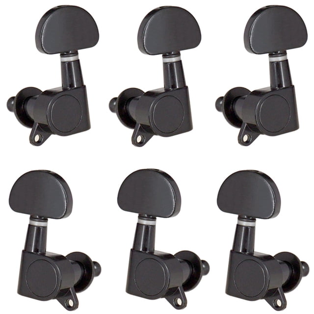 Bewildely 6 piezas clavijas de afinación de guitarra componente profesional cuerda rodillo repuesto máquina cabeza perilla sintonizador clavija para Artesanía Negro Bewildely HA060613-02