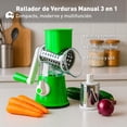 thumbnail image 2 of Rallador de Verduras Manual 3 en 1 Bluelander, Multifuncional de Acero Inoxidable con Rebanador y Cortadores, Verde, 2 of 5