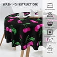thumbnail image 4 of Cherry Pattern Tablecloth Round Table Cover Washable Polyester Table Cloth for Kitchen Party Picnic Dining Decor 60 Inch, 4 of 5