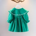 thumbnail image 4 of Fsqjgq Baby Girl Clothes Little Girl Dresses Holiday 12-23 Month Girl Clothes Green New Girls Stereoscopic Flower Large Lapel Dress Fashion Pearl Pleated Dress 100, 4 of 5