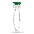 thumbnail image 3 of SZUL Women's Emerald and Diamond Classic Band in 10K White Gold, 3 of 5