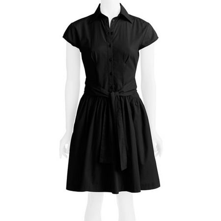 Women's Short Sleeve Belted Dress