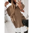 thumbnail image 4 of Asyoly Women's Winter Cable Knit Sweater Vest Crew Neck Sleeveless Knitted Jumper Trendy Pullover Tops, 4 of 6