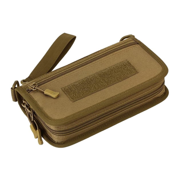 Cartera de mano táctica para hombre, tarjetero largo, monedero, bolso de mano marrón Zulema Bolsa Molle