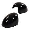 thumbnail image 4 of Side Mirror , Glossy Black 2pcs Impact Resistant Door Mirror Cover Protective Cool  For Manual Fold Mirror, 4 of 8
