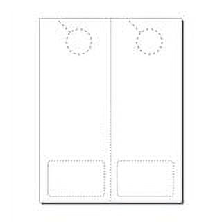 Print-Ready Door Hanger w Club Card (4-1/4" x 11"), 2-UP, Perfed, on 8-1/2" x 11" White 65lb Cover Paper - 250 Sheets (500 Hangers)