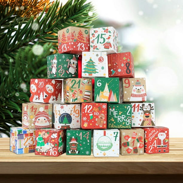 Coffret de Noël pour bijoux, en carton pour les petits cadeaux avec une  impression de lettres Merry Christmas en rouge.