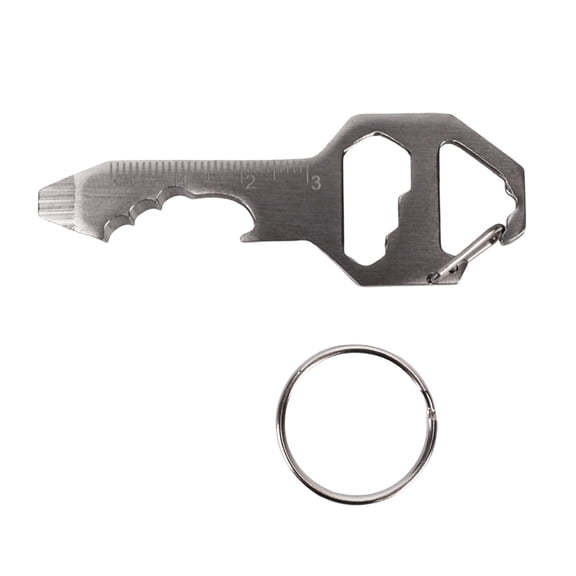 EDC Multi-tool Card Keychain Bottle Opener and Hex Wrench, Portable Pocket Screwdriver Mini Utility Gear for Outdoor Survival Camping and Daily Carry Gadget #373 Silver