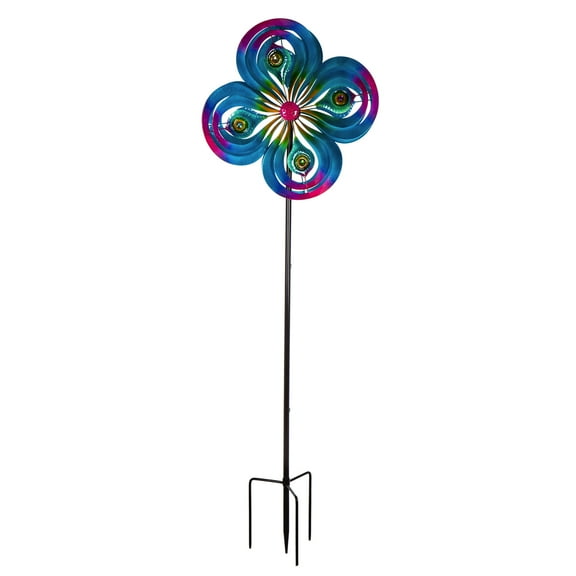 75"H Wind Spinner, Peacock Spirals