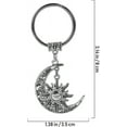 thumbnail image 2 of 2 Porte-Clés Charme en Métal Style Ancien Lune Soleil, 2 of 5
