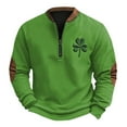 thumbnail image 4 of EnJoCho Half Zip St Patric𝗄s Day Sweatshirts Boys Vintag𝖾 Print Long Sleeve Casual V-Neck Pullover Fashion Irish Shirts Youth Retro Style Top Green Festive Comfy Shamroc𝗄 Design, 4 of 5