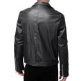 thumbnail image 2 of Men's Fashion Pu Leather Jacket Slim Fit Biker Motorcycle Jacket Bomber Zipper Outwear, 2 of 3