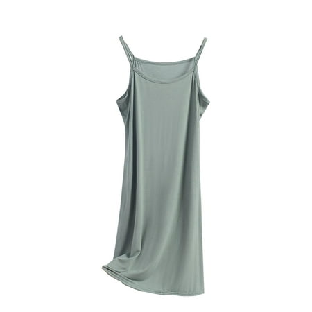 Tumotour Satin Silk Nightgowns For Women Mini Dress Pajamas Loungewear Sleeveless Nightgown Solid Color Sleepwear Chemise Lingerie Dress Tank Sleepwear Nightshirt With Padded Cups
