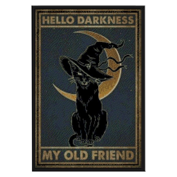Cuadros Decorativos Punto de cruz completo Luna gato bordado hilo de algodón DIY 11CT costura estampada Tmvgtek embutido en tela