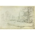 thumbnail image 3 of Camille Pissarro 24x17 Black Modern Framed Museum Art Print Titled - Landscape in Montfoucault (1864), 3 of 5