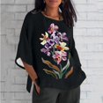 thumbnail image 1 of FcBaudy Hauts pour Femmes, Chemises pour Femmes, Chemisiers et Chemises à Manches Courtes à Col Rond pour Femmes Sensibilisation à la Maladie d'Alzheimer Mode Décontractée Court Manches 3/4 Imprimé Chemise Ample Blouse Haut Femme Blouse, 1 of 4