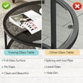 thumbnail image 5 of Round Modern Coffee Table with Tempered Glass Top - Black Accent Table, 5 of 9