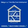 thumbnail image 5 of Dekorman 3mm Thickness 3-N-1 Moisture Barrier Blue Underlayment, 200 Sq.ft/Roll, 5 of 7
