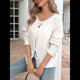 thumbnail image 4 of Suéteres para Mujer, Modernos, Otoño-Invierno, con Abertura Frontal, Larga, Botones, Chaqueta Corta para Dama. M, 4 of 10