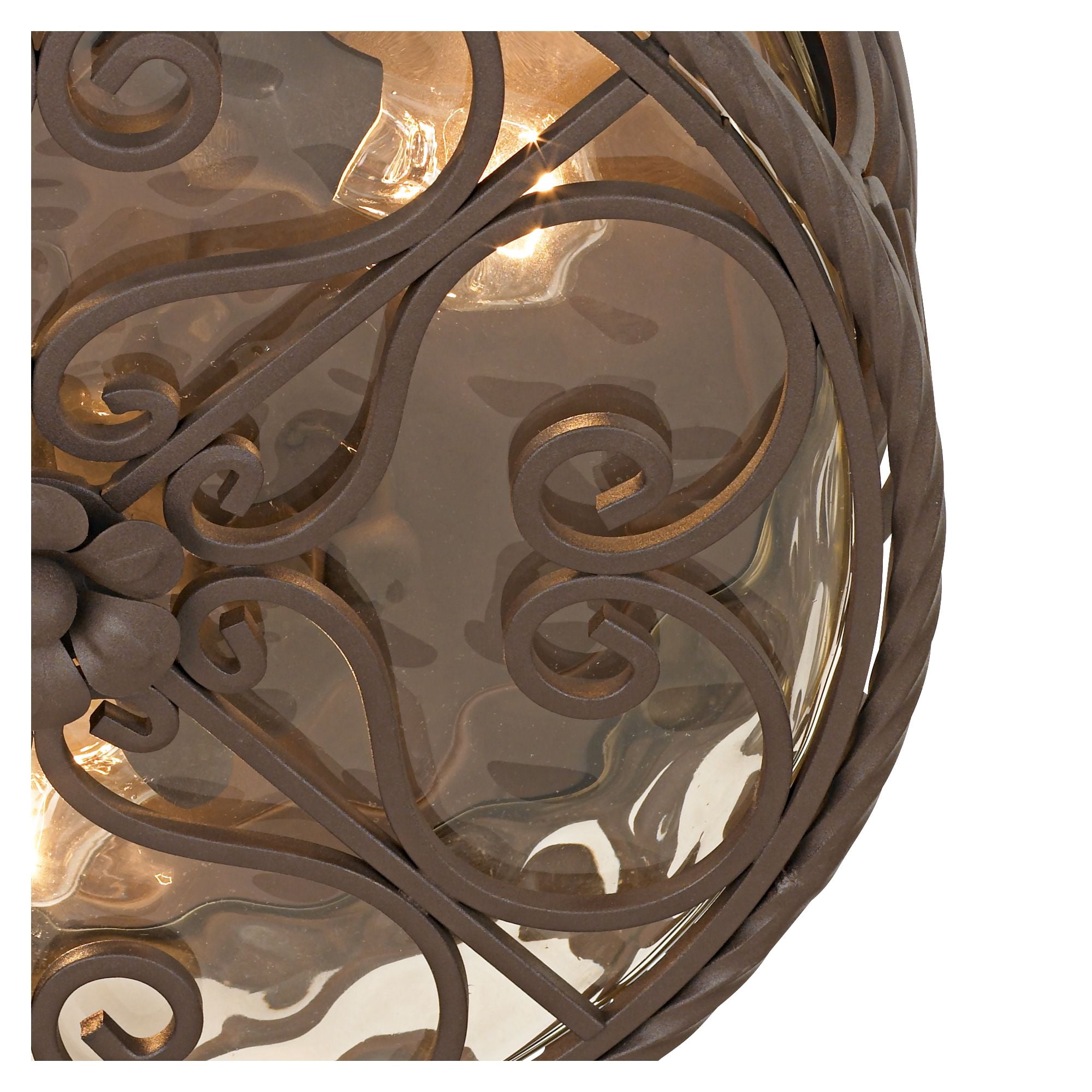John Timberland Casa Seville Rustic Farmhouse Flush Mount Outdoor Ceiling Light Fixture Dark Walnut 5" Champagne Water Glass for Post Exterior Barn
