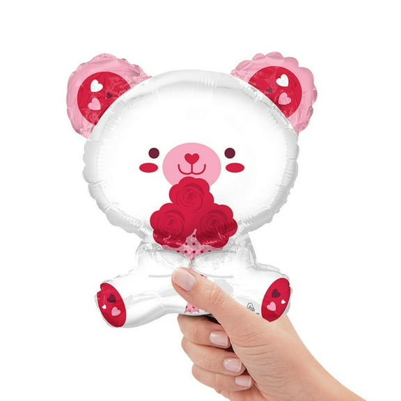 White Bear Mini Shape Mini Shape (Air-Fill Only) Foil Mylar Balloon - Party Supplies Decorations