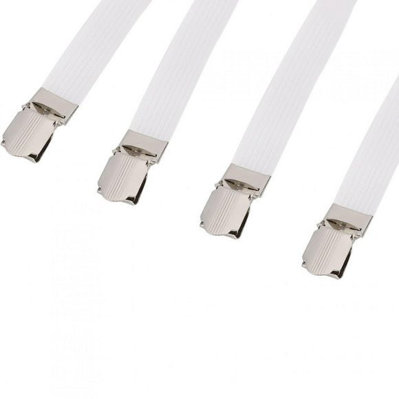 4pcs Elástico Crisscross Cama Colchón Straps Straps Double Head Clips Pinder Soporte Sujetadores Suspender(Blanco) EOTVIA Correas de hoja