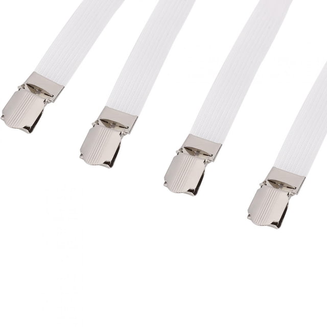 4pcs Elástico Crisscross Cama Colchón Straps Straps Double Head Clips Pinder Soporte Sujetadores Suspender(Blanco) EOTVIA Correas de hoja